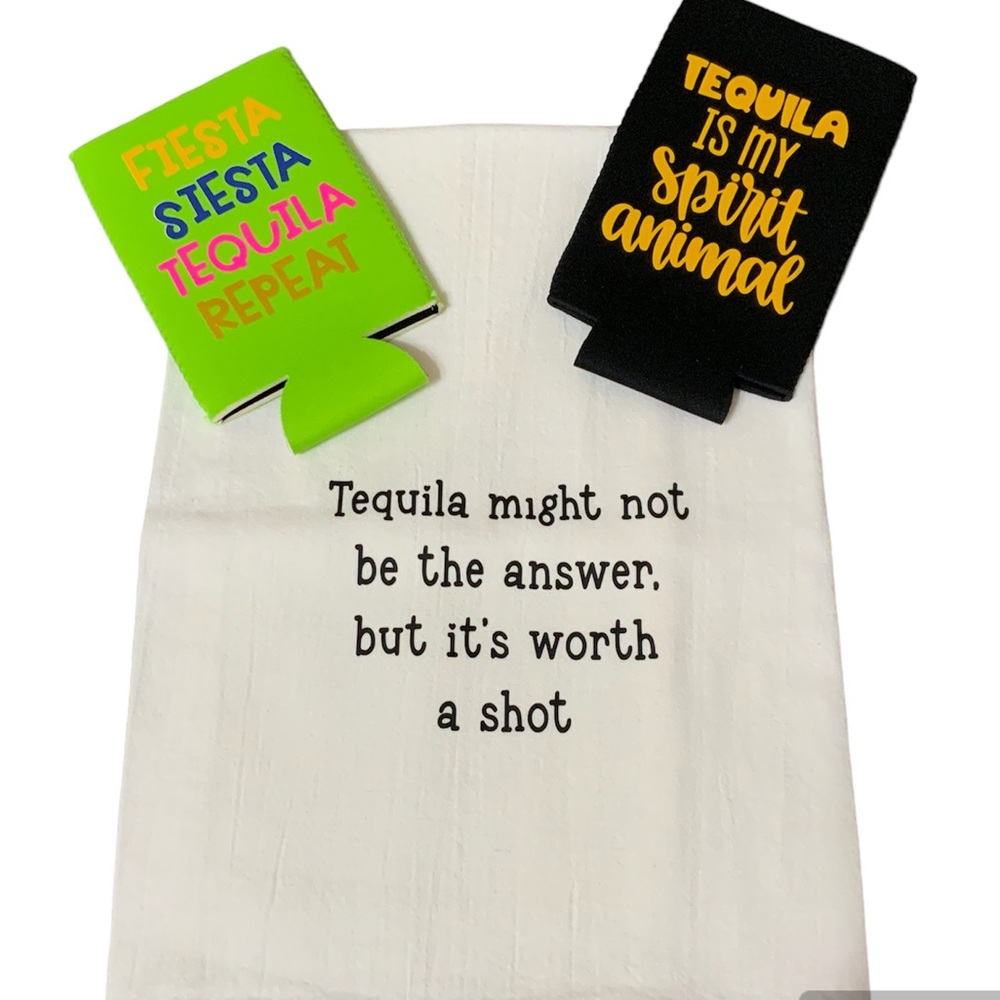 Towel & Tall Koozies Set